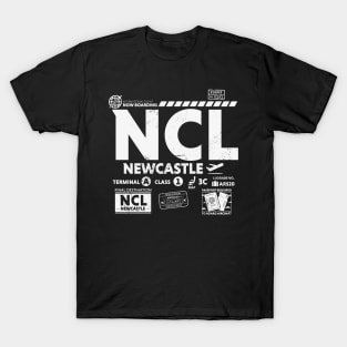 Vintage Newcastle NCL Airport Code Travel Day Retro Travel Tag UK T-Shirt